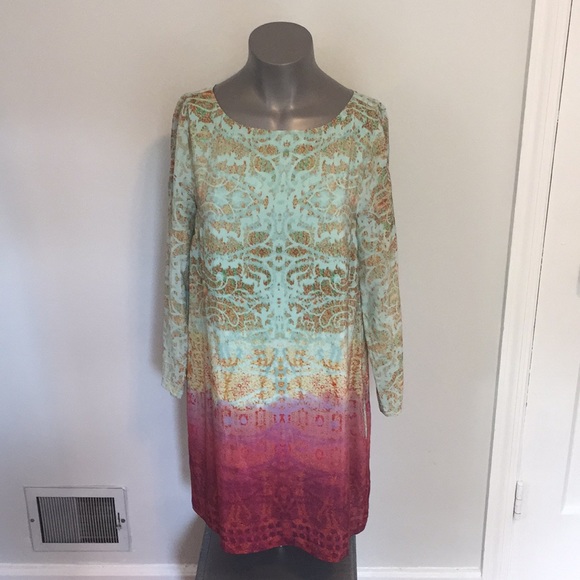 Maeve Cleome Watercolor Silk dress - Picture 4 of 8